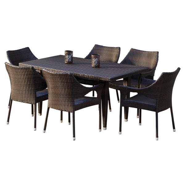 Wicker patio dining deals table